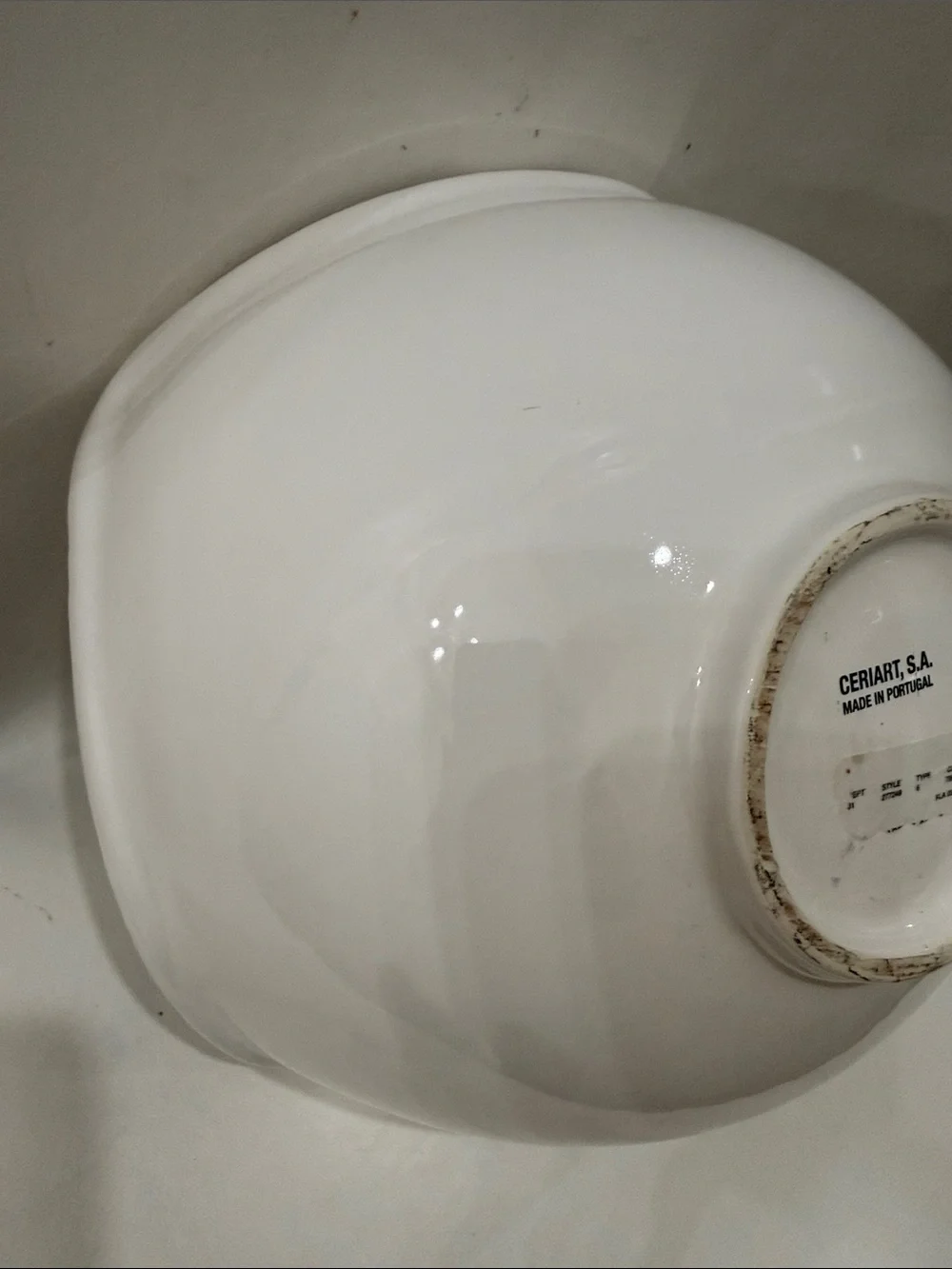 Ceriart Portugal Elegant White Ceramic Serving Bowl Beaded Edge 12 In X 12 In